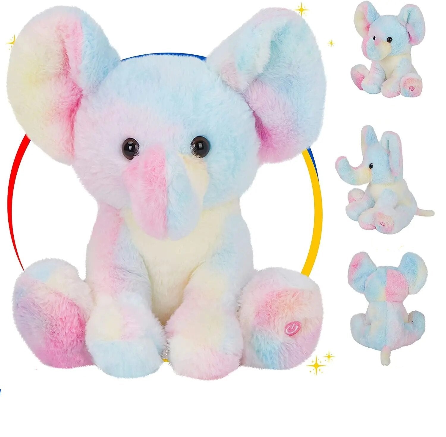 Schattig Regenboog Olifant Pluche Speelgoed - Glowsker