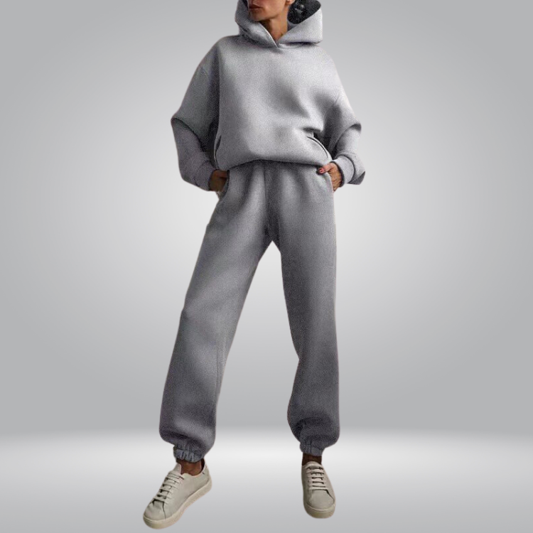 Comfortabele en stijlvolle tweedelige loungewearset voor dames | Trui met capuchon en joggingbroek - Briella