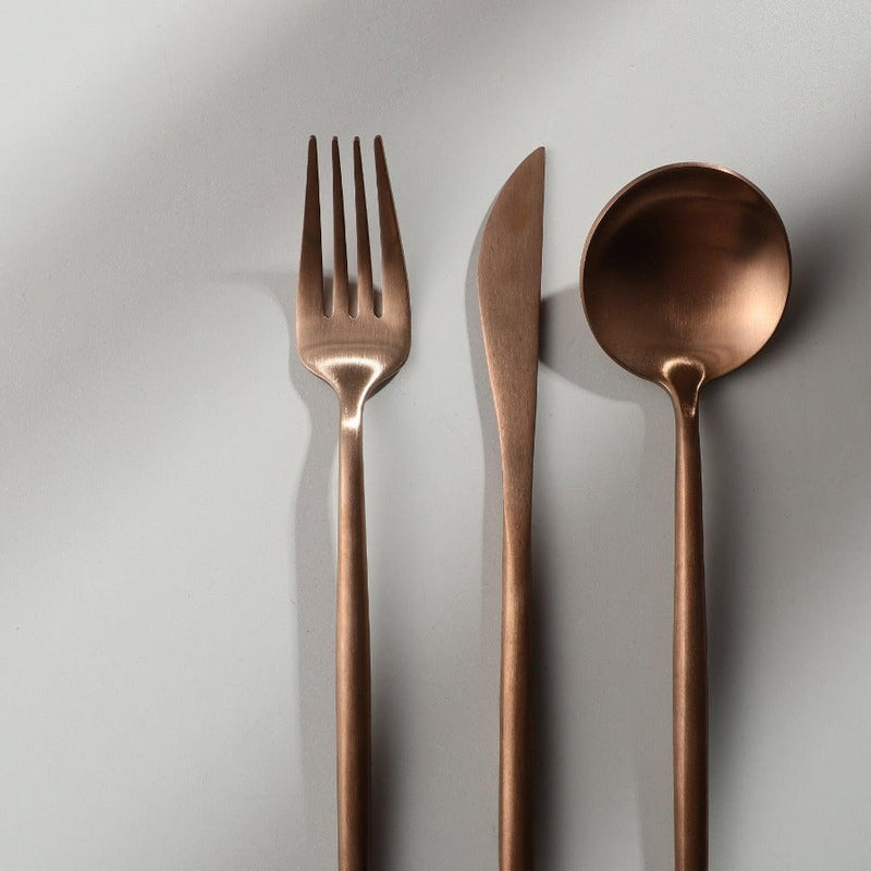 Lilac - Minimalistisch bestek set - Titanium en goud