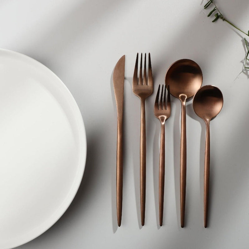 Lilac - Minimalistisch bestek set - Titanium en goud