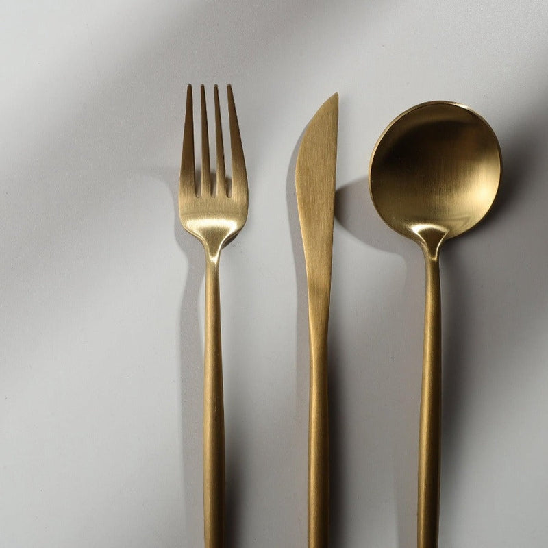 Lilac - Minimalistisch bestek set - Titanium en goud