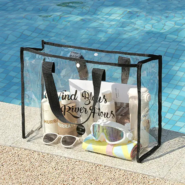 Invy - Trendy transparante strandtas, waterdichte grote schoudertas voor dames