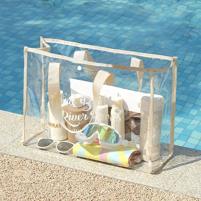 Invy - Trendy transparante strandtas, waterdichte grote schoudertas voor dames