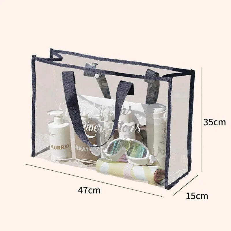 Invy - Trendy transparante strandtas, waterdichte grote schoudertas voor dames