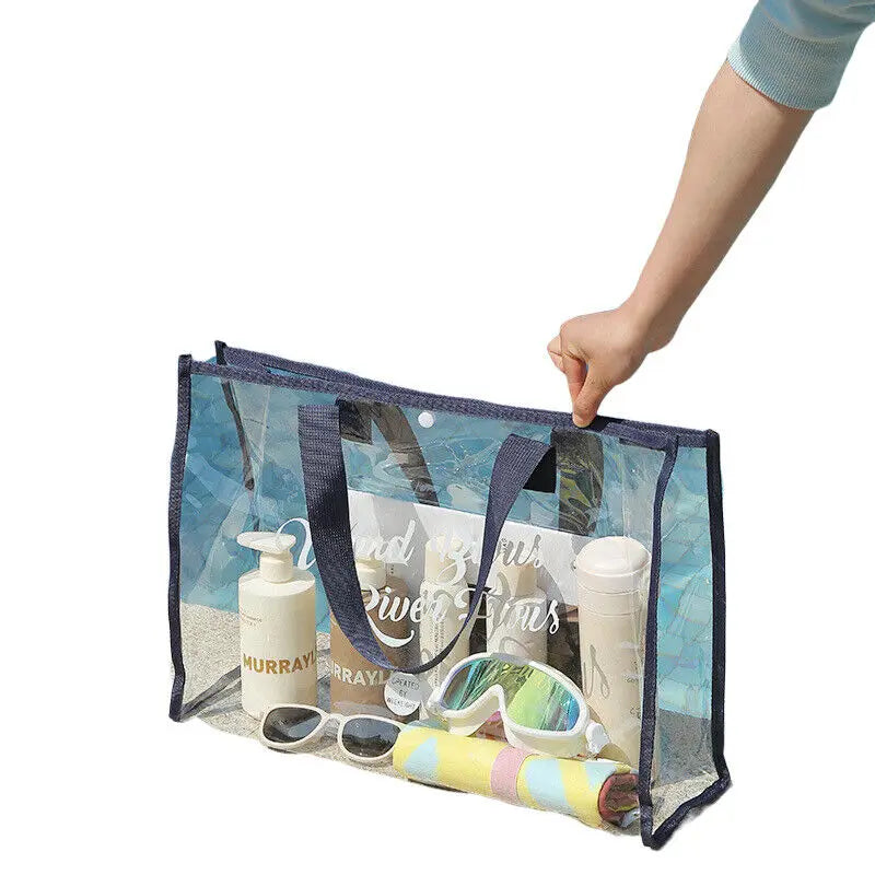Invy - Trendy transparante strandtas, waterdichte grote schoudertas voor dames