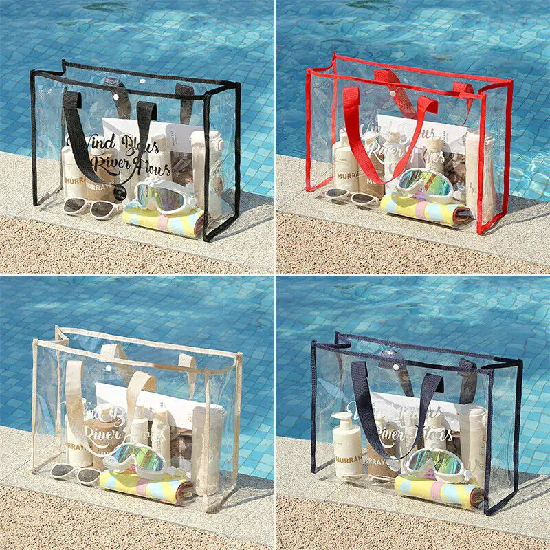 Invy - Trendy transparante strandtas, waterdichte grote schoudertas voor dames
