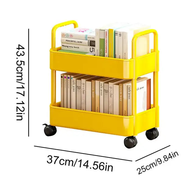 Mobiele Boekenplank kar met Wielen | Boekenopslag en Organisator - Dalton