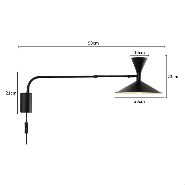 Rustieke Nordic Swing Wandlamp - FlexiLight