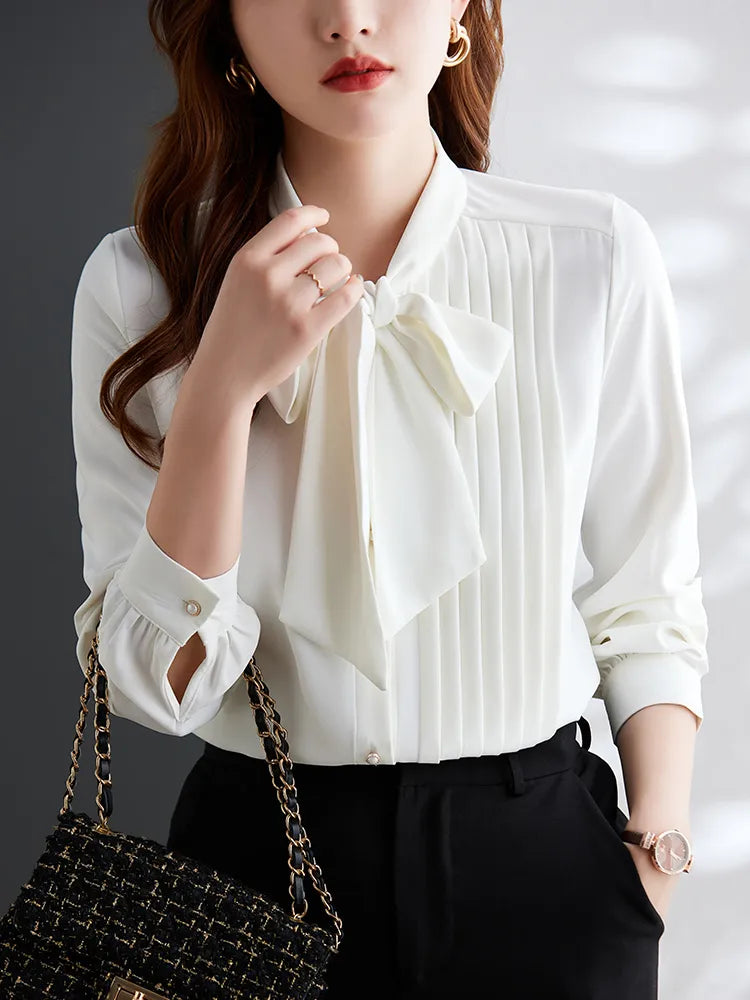 Elegante Bloes met Knoopstrik - Melie