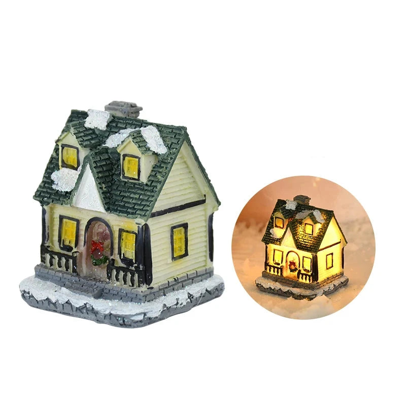 Kerst LED Houten Huis Licht | Sfeervolle Verlichte Kabine Decoratie voor Huis & DIY Kerstboom Ornamenten - GlowCabin
