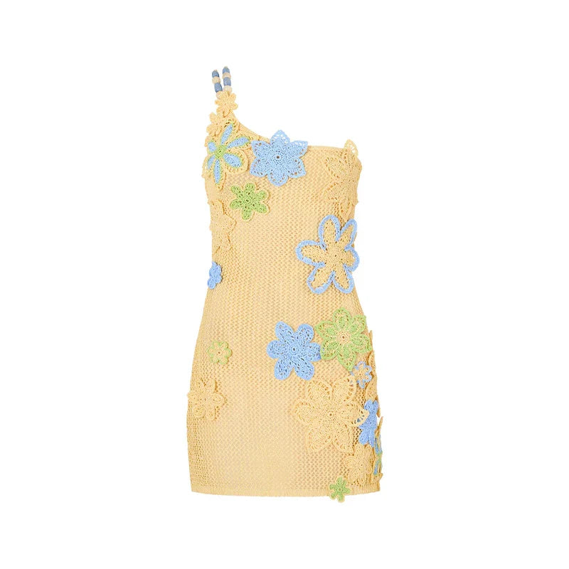 Gehaakte Mini Jurk Dames | Geborduurde Zomerjurk - Rinyonne