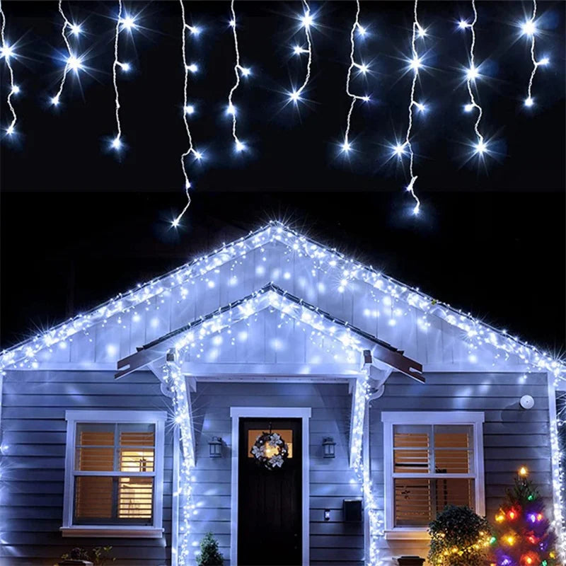 Outdoor Gordijn kerst verlichting  | dakrand decor | knipperende waterval geleid kerstverlichting  - FlashMode