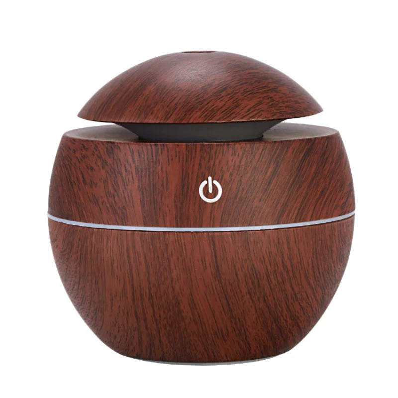 130ML Ultrasone Aroma Diffuser | USB-Aangedreven, Houtnerf Design met LED Nachtlamp voor Ontspanning en Frisse Lucht - Gobind