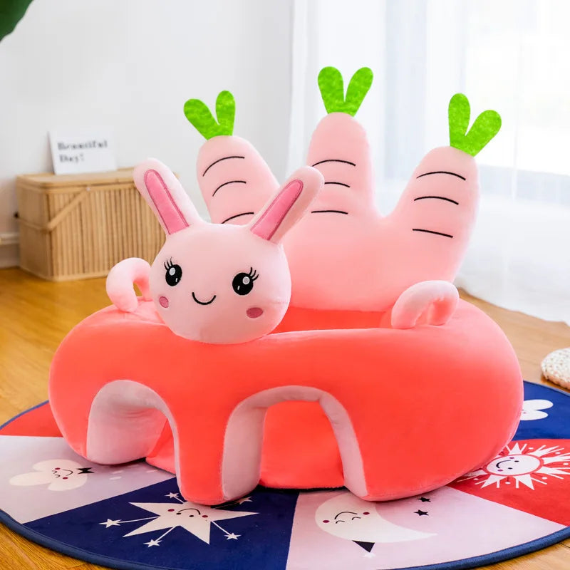 Baby Zitbank, Zacht Babystoeltje om te Leren Zitten | Laag Voedingsstoeltje voor Kinderen | Schattig Opgezet Dier Ontwerp  - Huggie