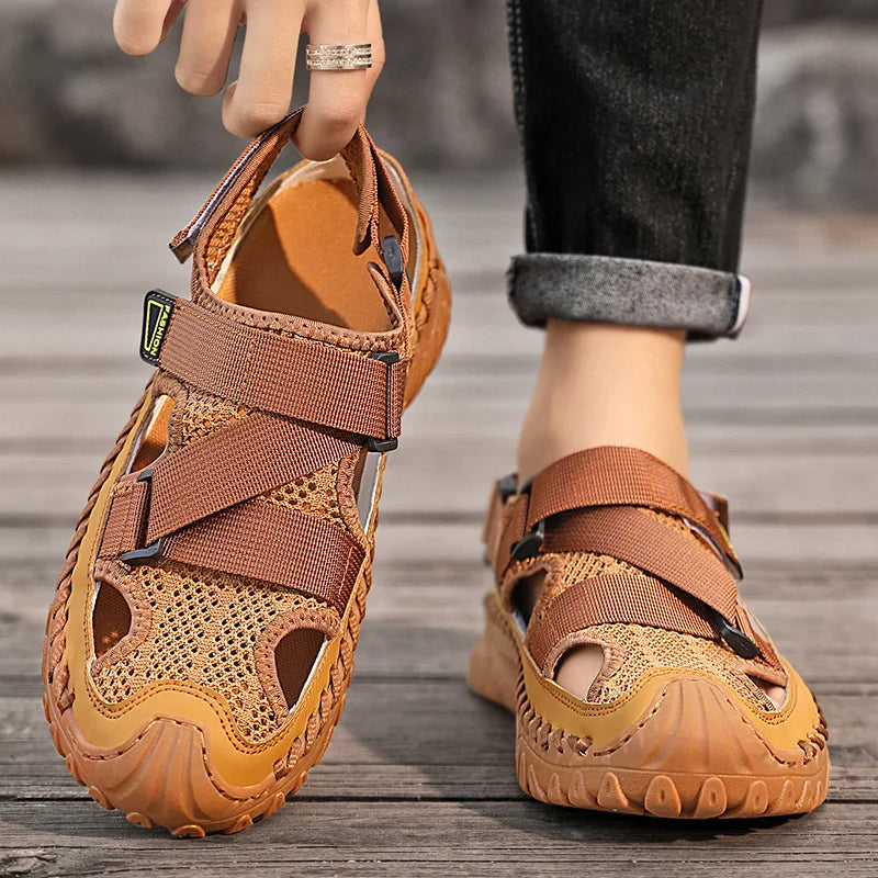 Echte Leren Sandalen voor Zomer Avonturen | Duurzaam & Stijlvol Openlucht Schoeisel - Kealey