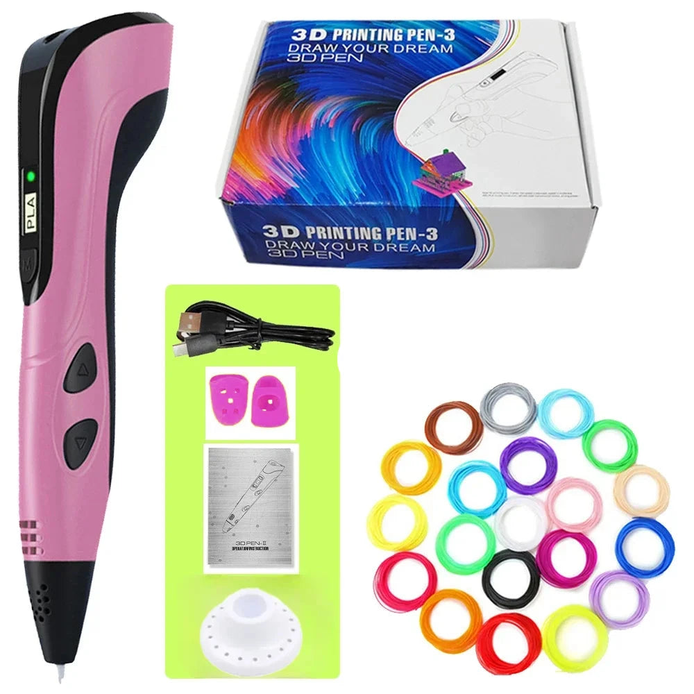 3D-Printpen Set voor Kinderen met PLA Filament en Opbergtas | Kerstgeschenk - KidPrint