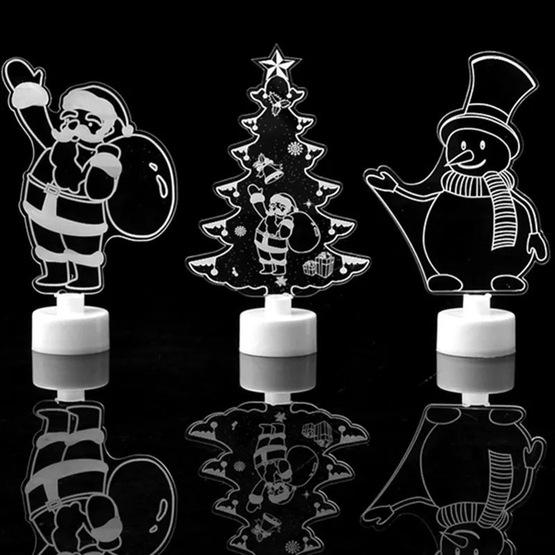 Kerstmis LED Mini nacht lichten | kleurrijke knipperende Snowman lichten | ornament decor feestelijke kerstverlichting - Michten