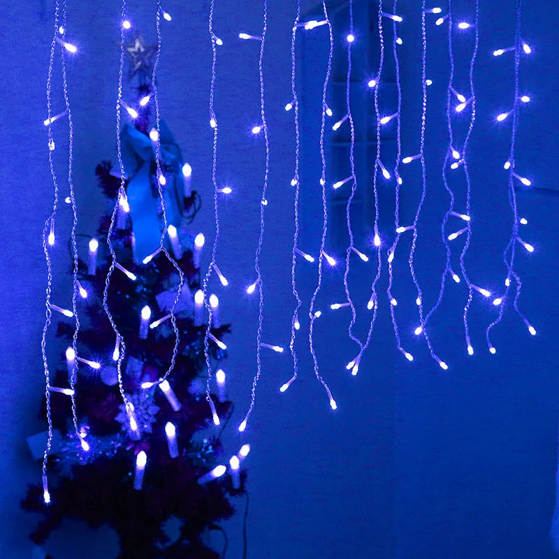 Winter kerstmis gordijn ijspegel String verlichting | kerst slinger Faiy licht decor |  Outdoor tuin straat kerstverlichting  - Axely