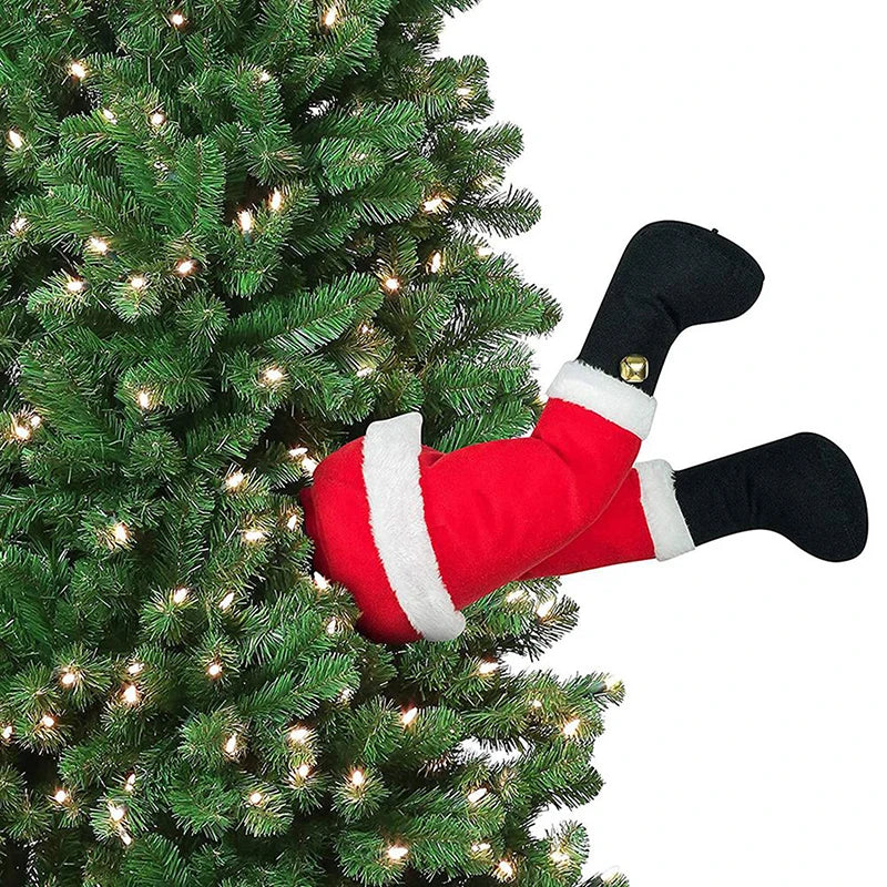 Vrolijke Kerstmis Kerstman Benen Hangdecoratie | Speelse Pluche Deuropdecor voor een Vrolijk Kerstfeest - LegHanger