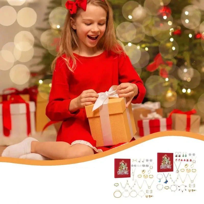 Kerst 2025 kinderen advent kalender | Aftellen tot kerst | Verrassingen met Sieraden Gift Box - Susan