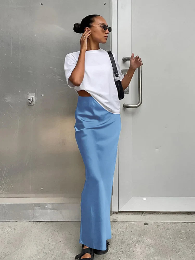 Elegante Hoge Taille Satijnen Zeemeerminnenrok | Stijlvol voor Kantoor & Avondkleding - Marjoly
