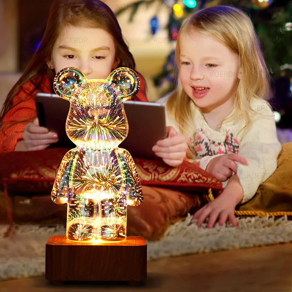 FlashBear | sfeerlamp | 3D vuurwerkprojectie | Unieke Beerlamp