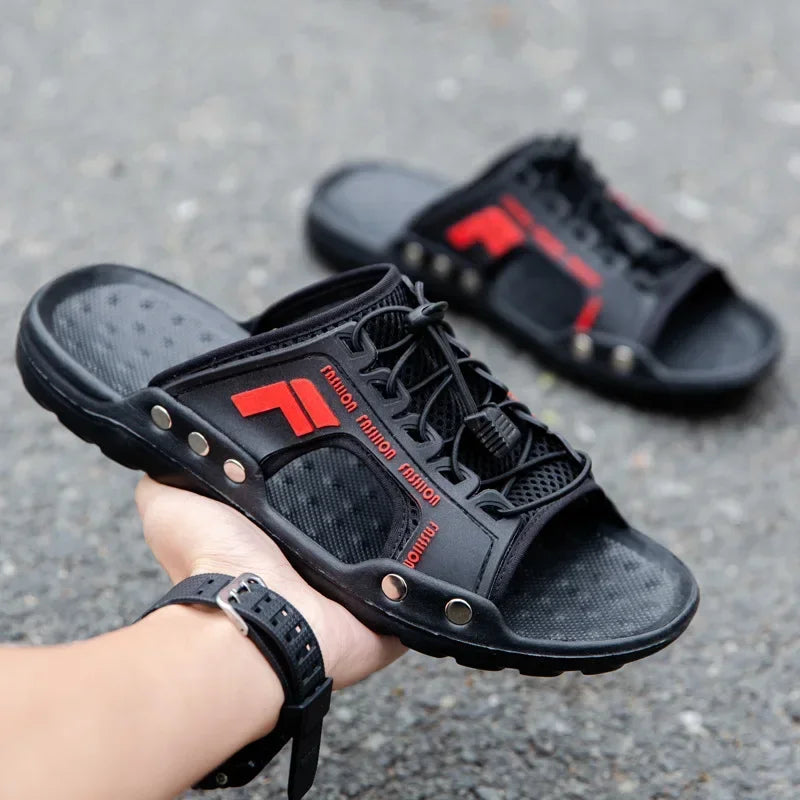 Ademend Strap Bad Schoenen voor Heren | Stijlvolle Leren Sandalen - Markuss