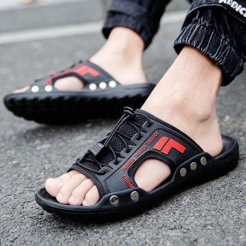 Ademend Strap Bad Schoenen voor Heren | Stijlvolle Leren Sandalen - Markuss