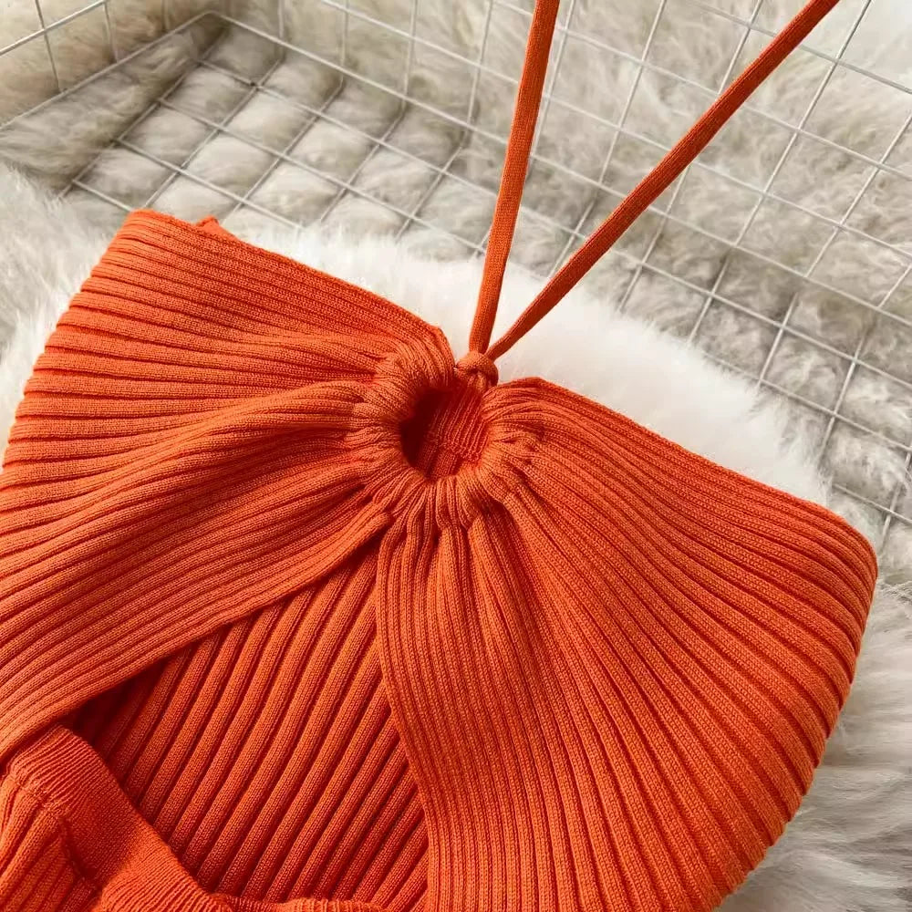 Modieuze Maxi Gebreide Rugloze Jurk voor Dames | Elegante Zomerjurk voor Feestjes - Tiennet