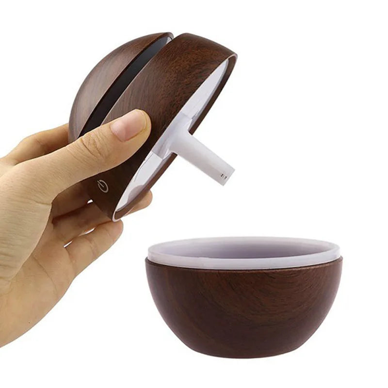 130ML Ultrasone Aroma Diffuser | USB-Aangedreven, Houtnerf Design met LED Nachtlamp voor Ontspanning en Frisse Lucht - Gobind
