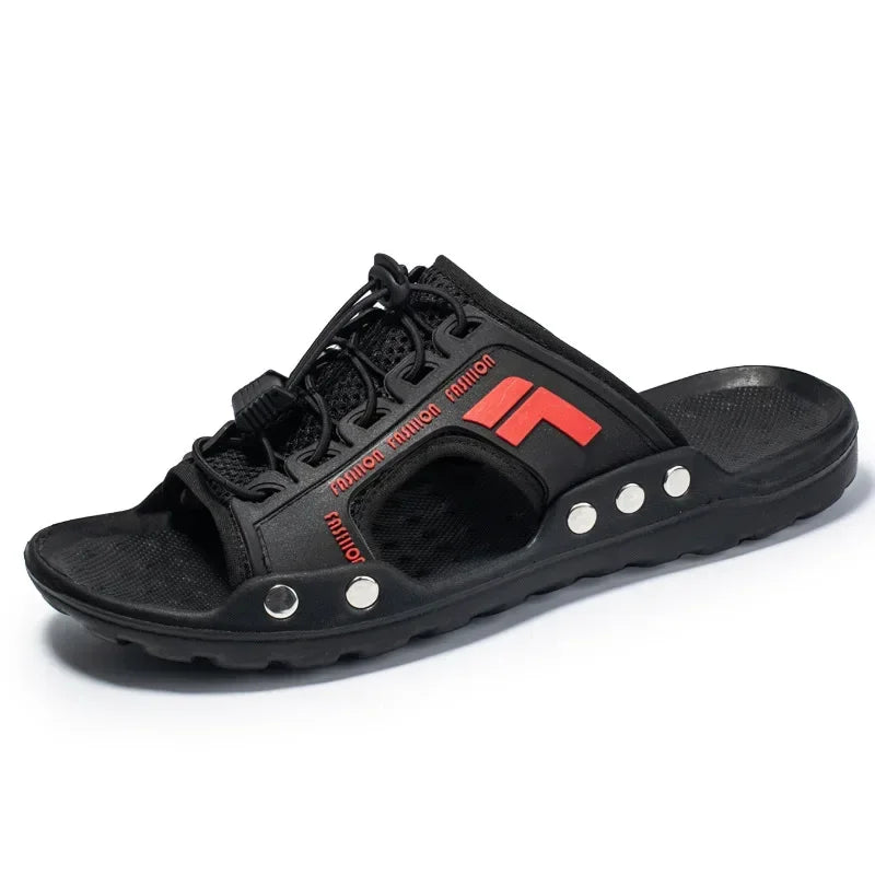 Ademend Strap Bad Schoenen voor Heren | Stijlvolle Leren Sandalen - Markuss