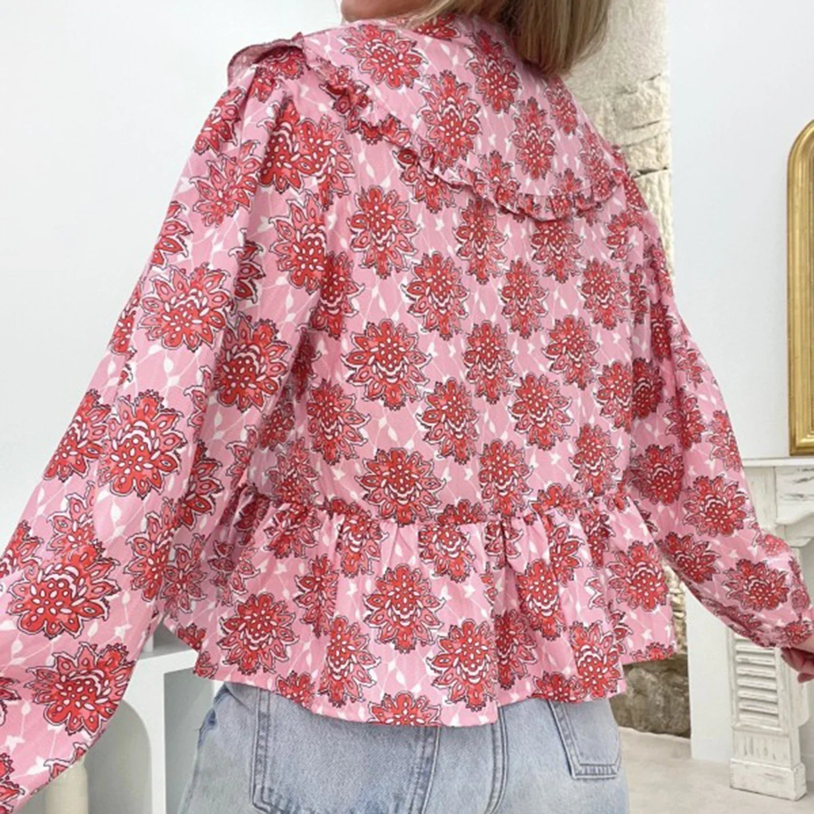 Blouse met Bloemenprint in Babydoll Stijl | Licht & Vrouwelijk voor de Lente - Inayah
