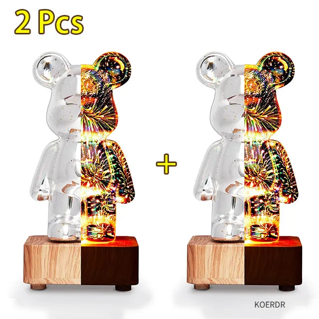 FlashBear | sfeerlamp | 3D vuurwerkprojectie | Unieke Beerlamp