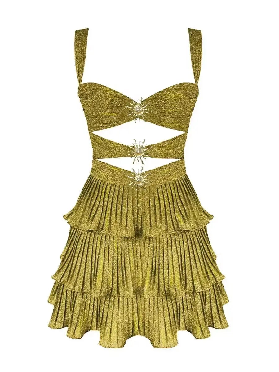 Elegante Satijnen A-lijn Zeemeermin Midi Jurk | Mouwloze Zomerjurk - Genove