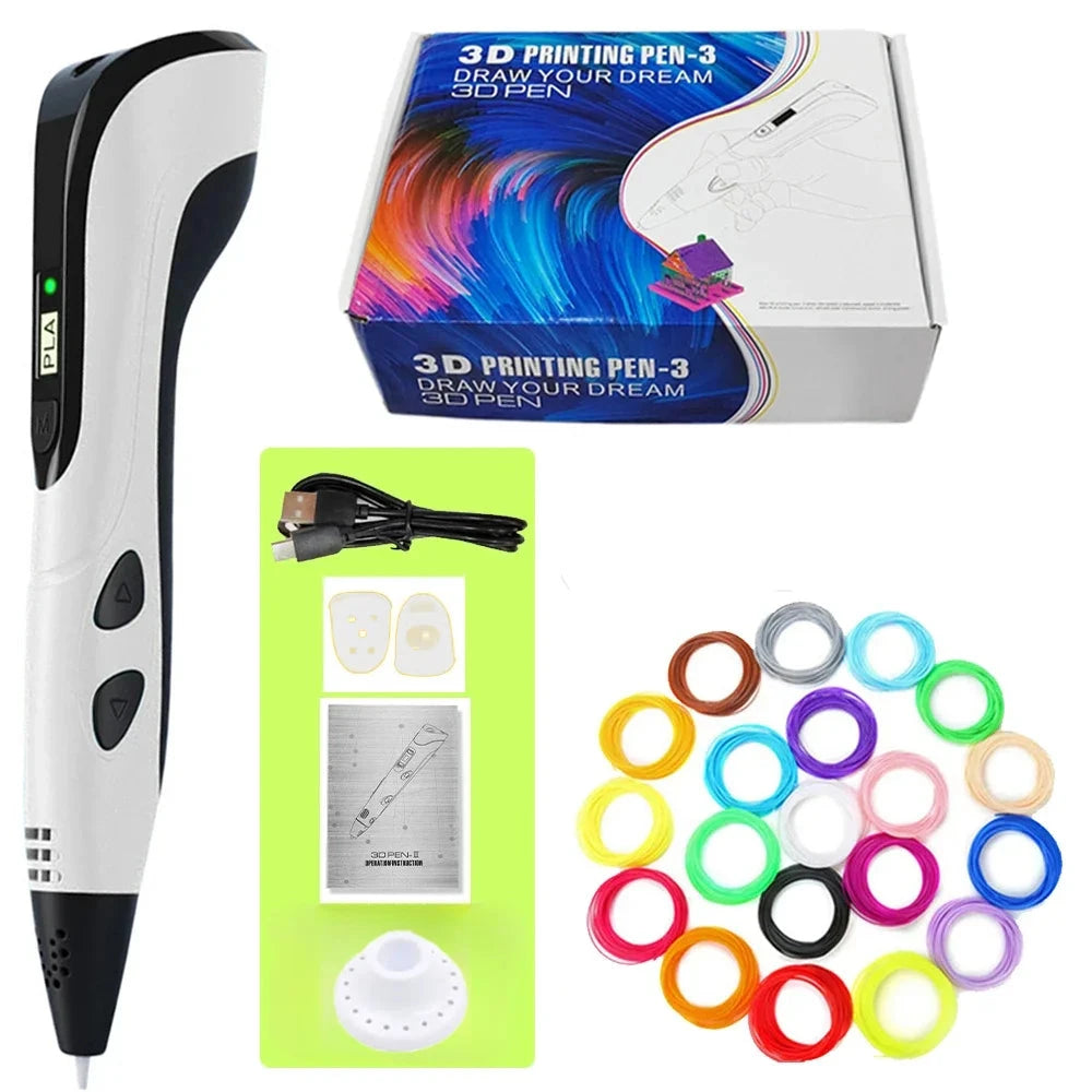 3D-Printpen Set voor Kinderen met PLA Filament en Opbergtas | Kerstgeschenk - KidPrint