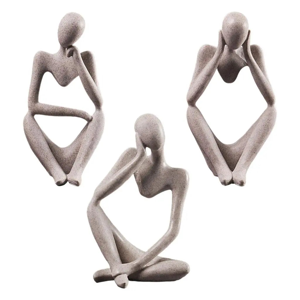 FiguArt - Hars Sculpturen Abstracte Denker Beeldjes Home Decor