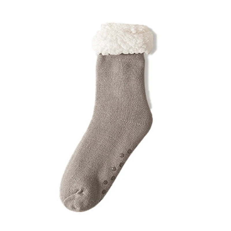 Winter Kerstmis Pluche Mannen Sokken | Comfy Warme Midden Buis Sok | Warme Verdikte Pluche Gevoerde Pantoffel Sokken - Bennett