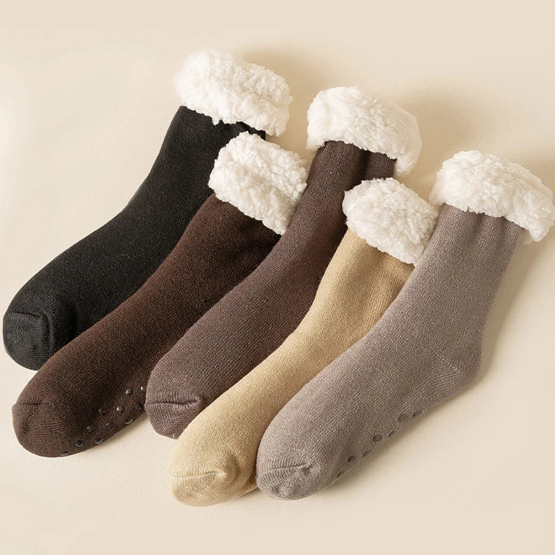 Winter Kerstmis Pluche Mannen Sokken | Comfy Warme Midden Buis Sok | Warme Verdikte Pluche Gevoerde Pantoffel Sokken - Bennett