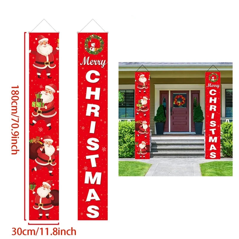 Vrolijk Kerstmis Deur Banier Decor | Hangende Ornamenten Banier Home Kerstdecoratie - Noel