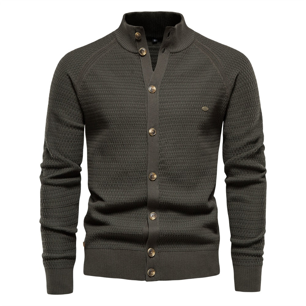 Dames Geknoopt Cardigan met Opstaande Kraag | Stijlvolle & Warme Ontwerper Trui - Kuan