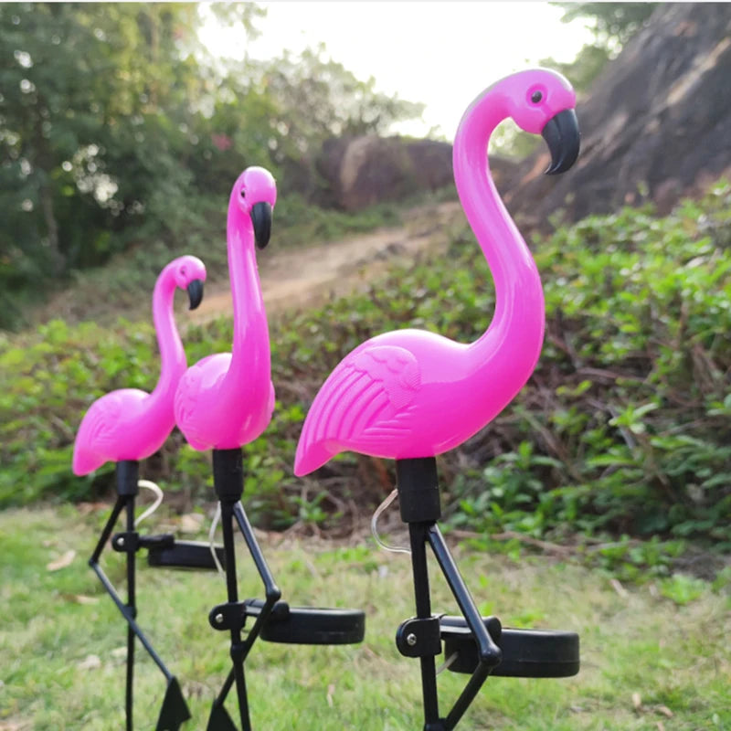 Solar openlucht Flamingo Lampen Set | Waterdichte LED licht | Gazon tuin Decor zonne-verlichting - Flamp
