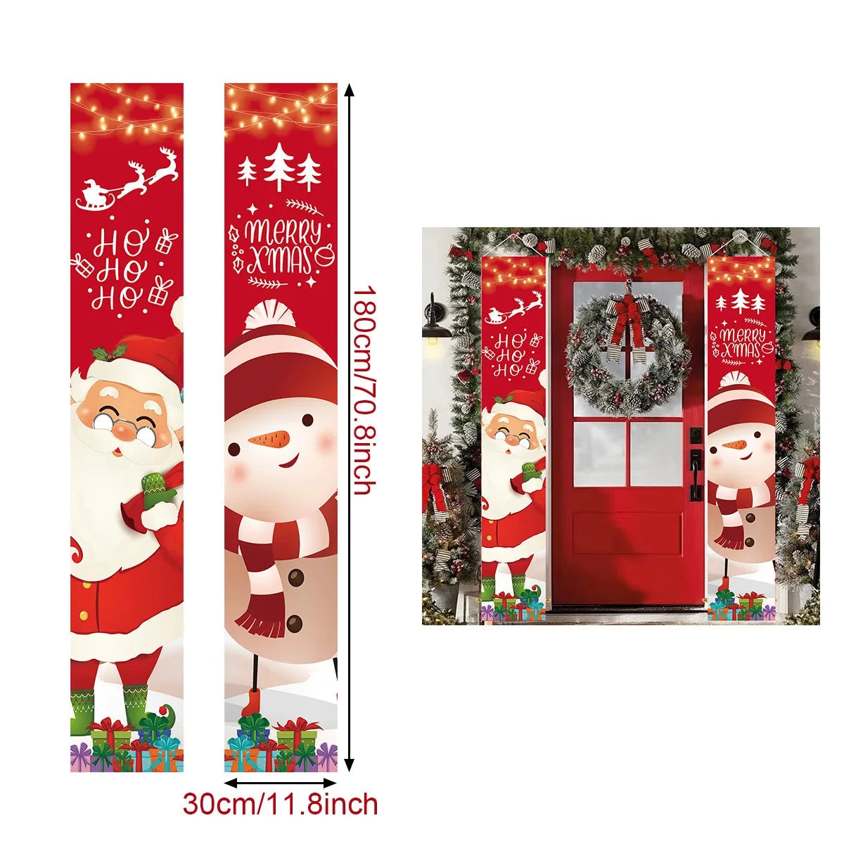 Vrolijk Kerstmis Deur Banier Decor | Hangende Ornamenten Banier Home Kerstdecoratie - Noel