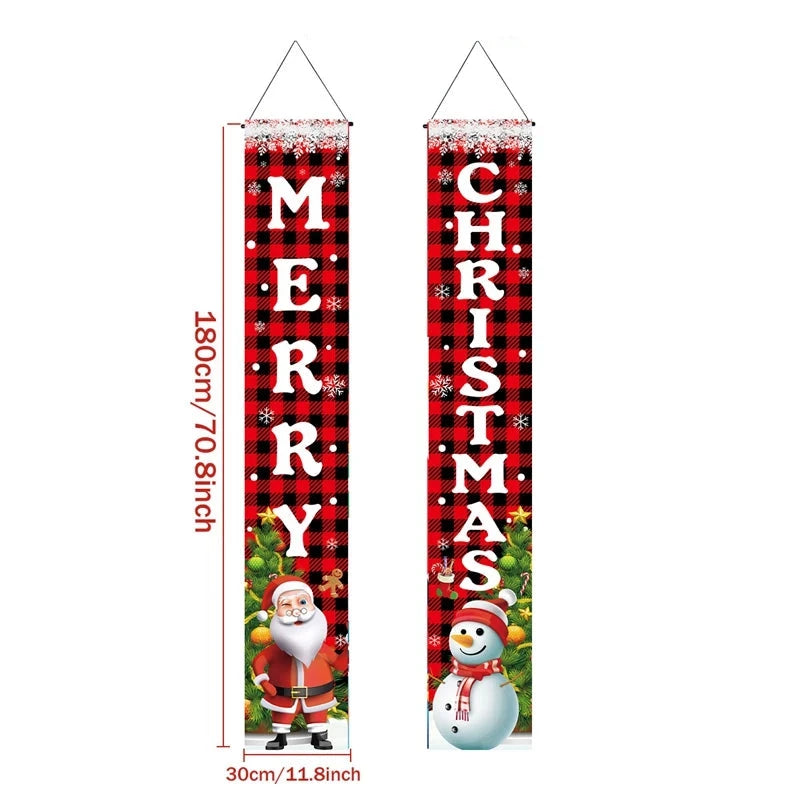 Vrolijk Kerstmis Deur Banier Decor | Hangende Ornamenten Banier Home Kerstdecoratie - Noel