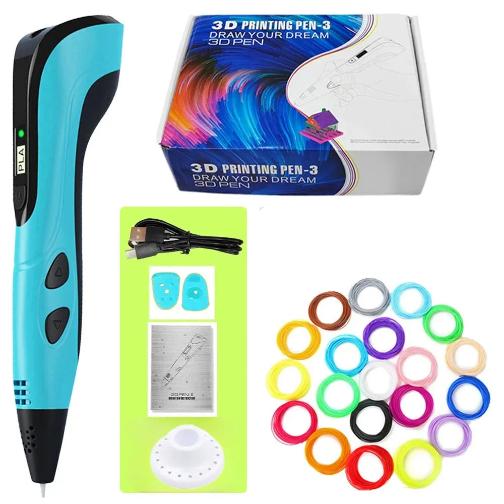 3D-Printpen Set voor Kinderen met PLA Filament en Opbergtas | Kerstgeschenk - KidPrint