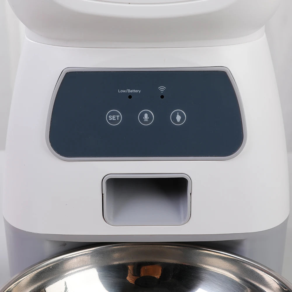 Automatische Slimme Huisdiervoeder | WiFi Kat- & Hondenvoerdispenser met Spraakopname en Grote Capaciteit - Sebast
