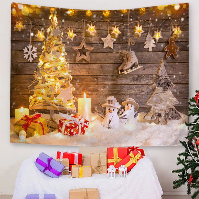 Groot Wandtapijt voor Kerstmis | Muur Hangend Kerstdecor  - TapesWall