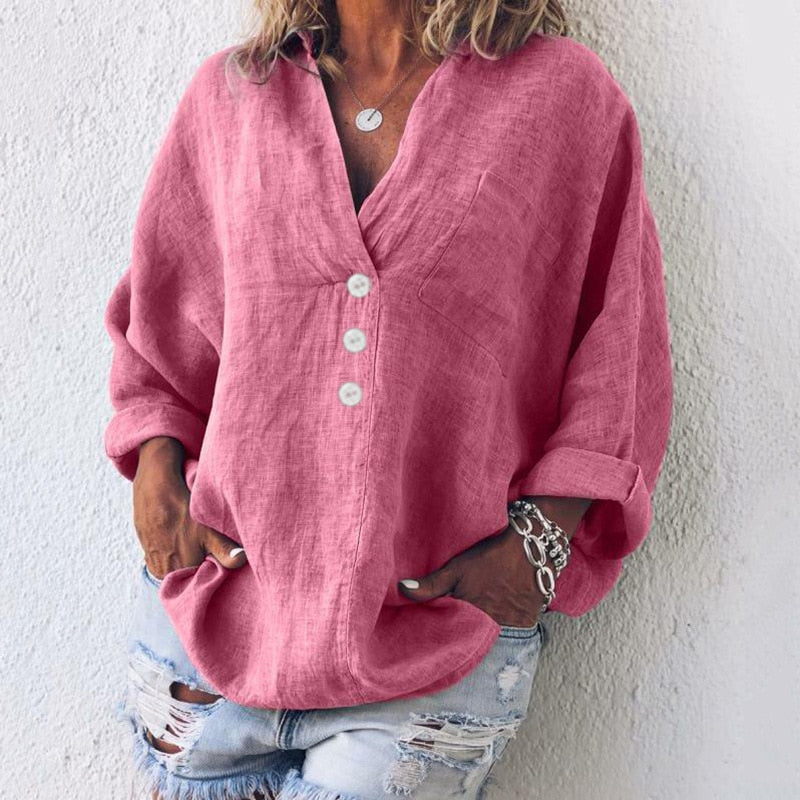 Stijlvolle Linnen Blouse voor de Lente | Elegante en Comfortabele Kleding Must-Have - Ariana