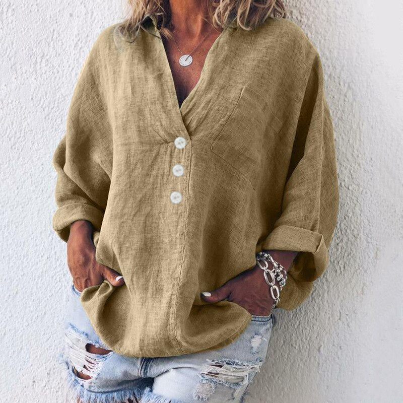 Stijlvolle Linnen Blouse voor de Lente | Elegante en Comfortabele Kleding Must-Have - Ariana