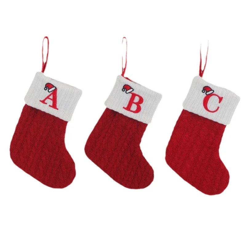 Ornamenten Kerstboom Alfabet | Gebreide Sokken Decor | Kerst decoratie - KnitSocks