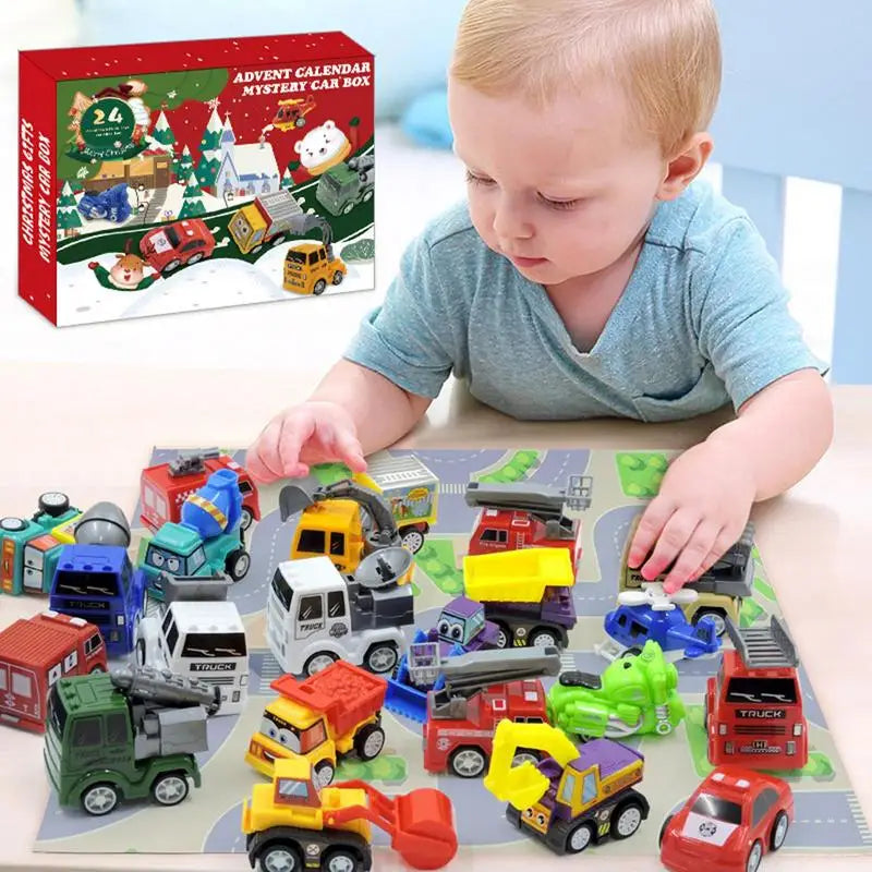 Kerst aftellen adventskalender voor kinderen | 24-delige kerstcadeauset voor jongens en autoliefhebbers - Nelro